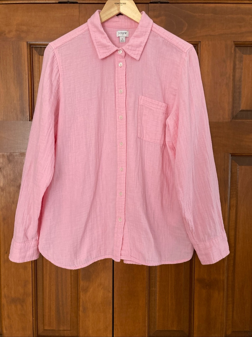 J. Crew Pink gauze cotton Button-Down Shirt women’s large